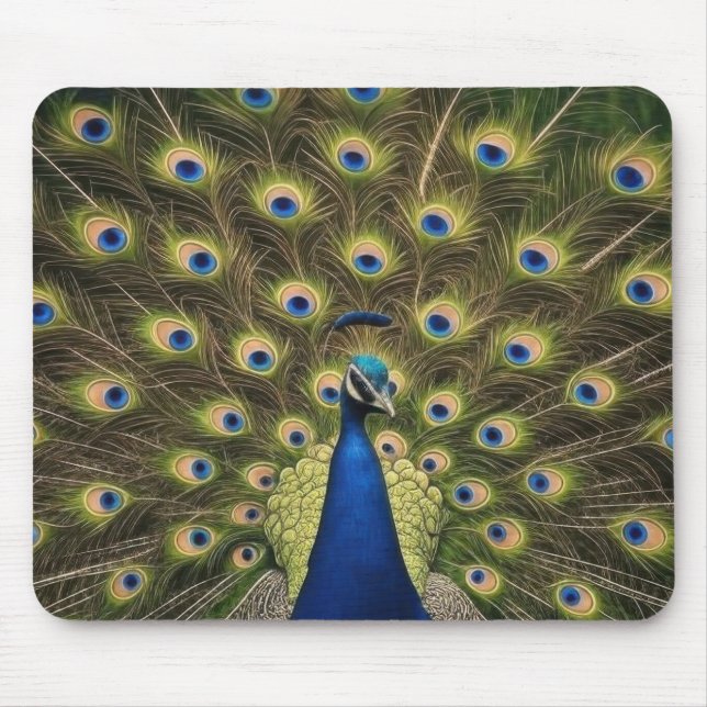Blue Peacock Mousepad (Vorne)