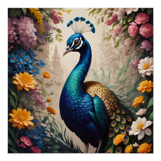 Blue Peacock no 11 Glossy Poster (Vorderseite)