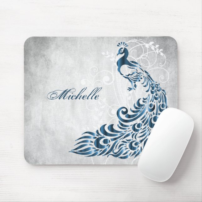 Blue Peacock Personalisiert Mousepad (Mit Mouse)