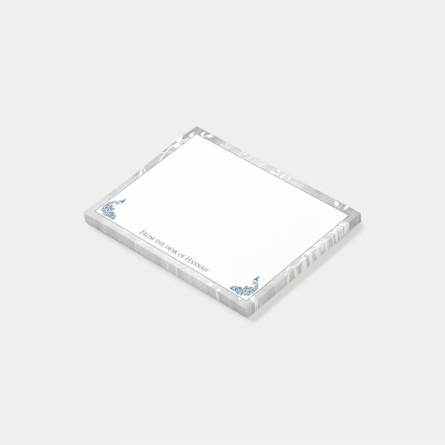 Blue Peacocks Notes Post-it Klebezettel (angewinkelt)