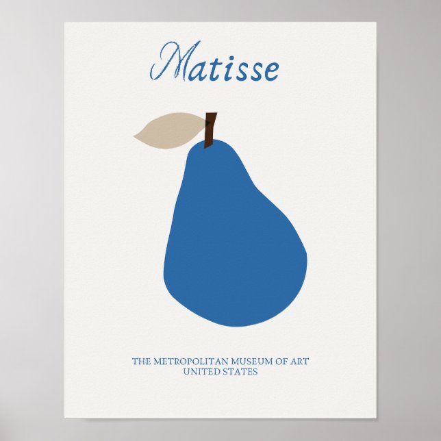 Blue Pear Matisse Minimalistisch Print Poster (Vorne)