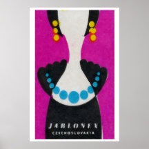 Blue Pearl Necklace - Matchbox Print - Czech Wall