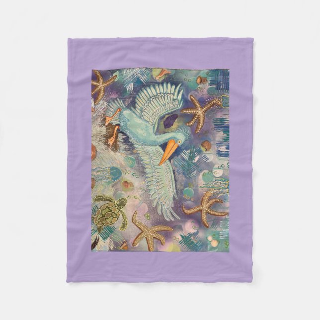 blue pelican fleecedecke (Vorderseite)