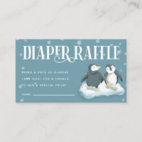 Blue Penguins Baby Showdusche Windeln Raffle Ticke