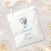 Blue Peonies Mason Jar Birthday