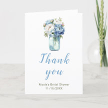 Blue Peonies Mason Jar Brautparty