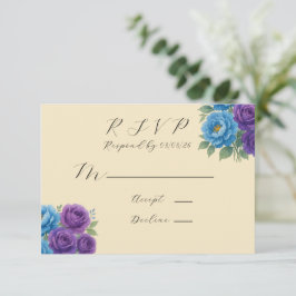 Blue Peony & Fig Lila Rose Hochzeit RSVP Karte