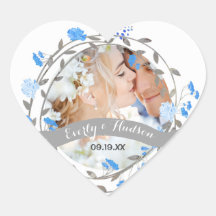 Blue Peony Floral Wreath Wedding