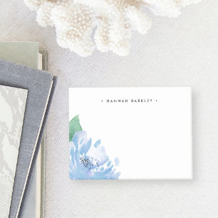 Blue Peony PERSONALISIERT Post-it Klebezettel