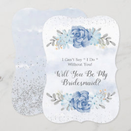 Blue Peony werden Sie meine Bridesmaid-Einladungen Einladung