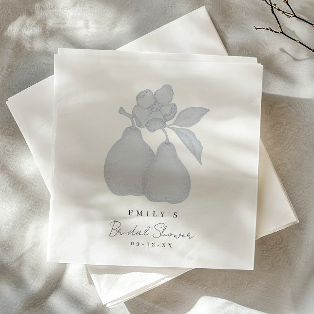 Blue Perfect Pear Brautparty Napkin Serviette (Pear Napkins)