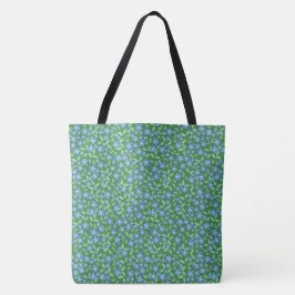 Blue Periwinkle Ditsy Floral Pattern auf Green
