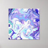 Blue Periwinkle Marble Fluid Art