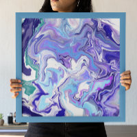 Blue Periwinkle Marble Fluid Art