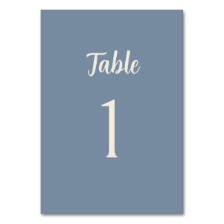 Blue Periwinkle Minimalist Wedding Table Number Tischnummer