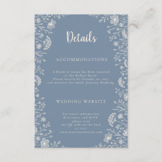 Blue Periwinkle Wildflower Wedding Details Begleitkarte