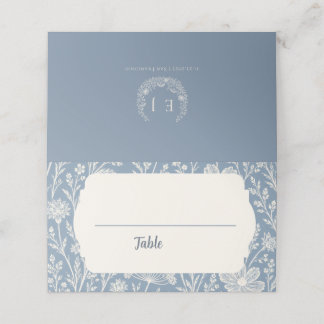 Blue Periwinkle Wildflower Wedding Place Card Platzkarte