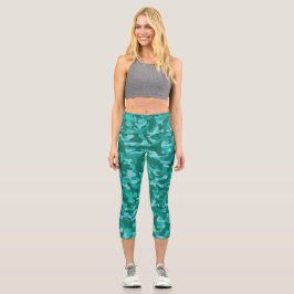 Blue Persian Tarnung Capri Leggings