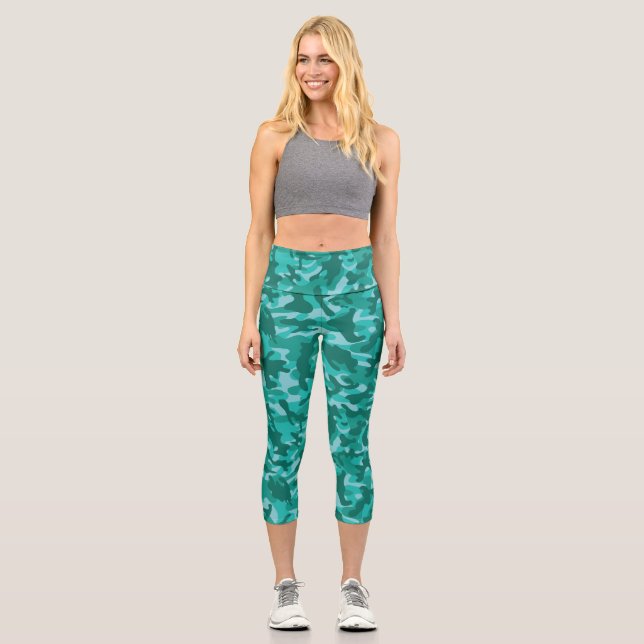Blue Persian Tarnung Capri Leggings (Vorderseite)