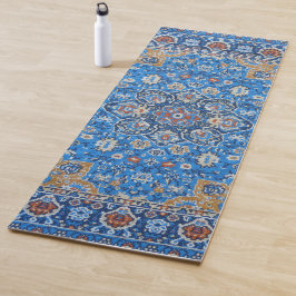 Blue Persian Turkish Rug Pattern Yogamatte