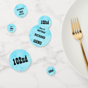 Blue Personalisiert 102. Geburtstag Konfetti