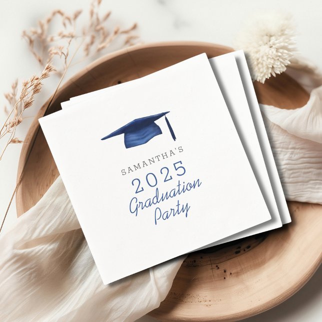 Blue Personalisiert 2025 Graduation Party Serviette (Von Creator hochgeladen)