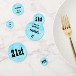 Blue Personalisiert 21. Geburtstag Konfetti