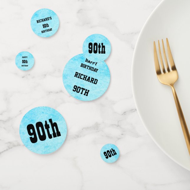 Blue Personalisiert 90. Geburtstag Konfetti (Gruppe)