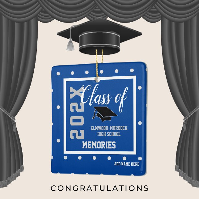 Blue Personalisiert Abschluss Weihnachten Keramikornament (Graduation gifts boys love)
