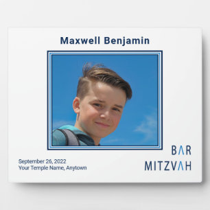Blue Personalisiert Bar Mitzvah Foto Plaque Fotoplatte