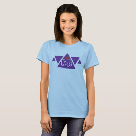 Blue Personalisiert Initials Triangle Heart Women T-Shirt