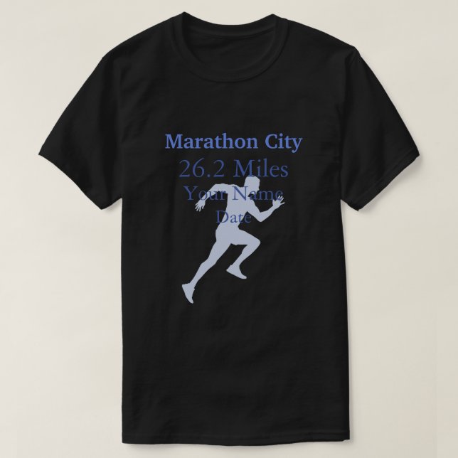 Blue Personalisiert Marathon Runner T - Shirt (Design vorne)