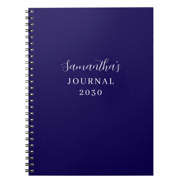 Blue Personalisiert Modern Journal Notizblock (Vorderseite)