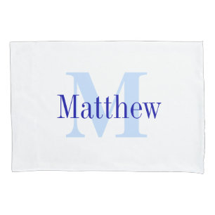 Blue Personalisiert Monogram Custom Pillow Case Kissenbezug