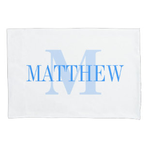 Blue Personalisiert Monogram Custom Pillow Case Kissenbezug