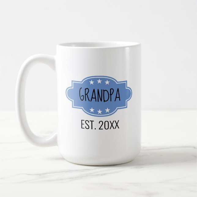 Blue Personalisiert Opa Est 20XX Foto-Tasse hinzuf Kaffeetasse (Links)