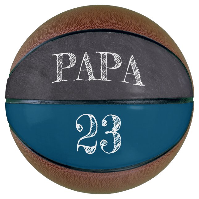 Blue Personalisiert PAPA Ball Player Fare Number V Basketball (Vorderseite)