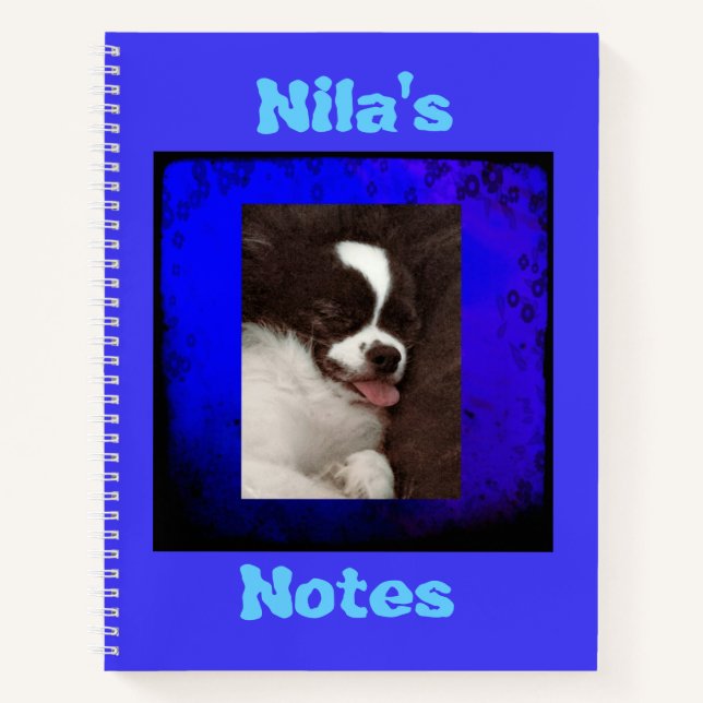Blue Personalisiert Pet Foto Notebook Notizbuch (Vorderseite)
