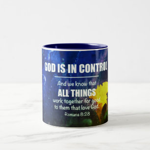 Blue Personalisiert ROMANS 8:28 Christlich Zweifarbige Tasse
