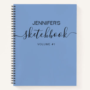 Blue Personalisiert Sketchbook Ihr Name Notizbuch