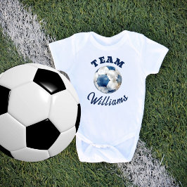 Blue Personalisiert Soccer Ball Boys Baby Bodysuit Strampler
