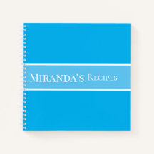 Blue Personalisiert Your Name Rezept Book Script