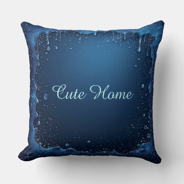 Blue Personalized Name Custom Gift Kissen (Vorderseite)