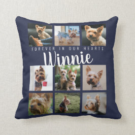 Blue Pet Foto Collage Memory Keepake Skriptname Kissen