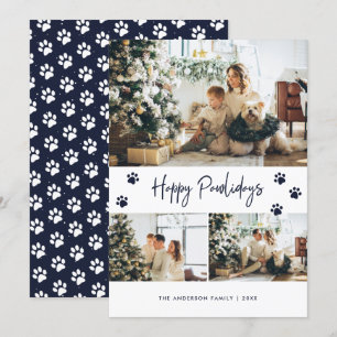 Blue Pet Owner Foto Happy Pawlidays Card Feiertagskarte