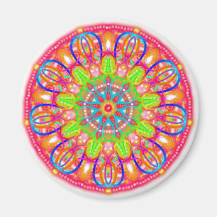 Blue Petal Blume Mandala Boho Magnet