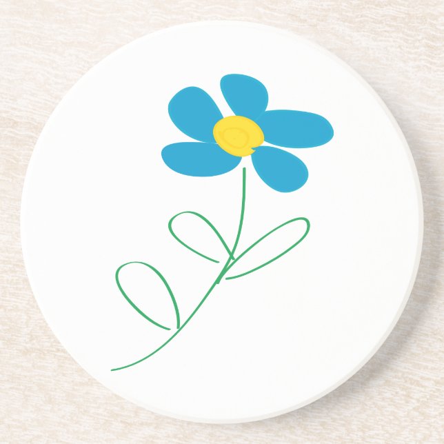 Blue Petal Blume Untersetzer (Vorne)