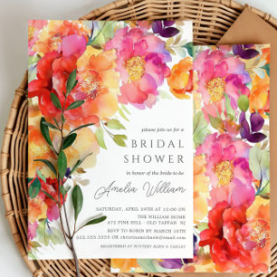 Blue Petal Bridal Dusche Einladung