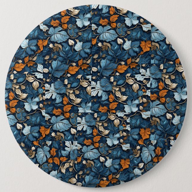Blue Petal Harmonie: Einzigartiges Design für Blum Button (Vorderseite)