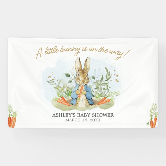 Blue Peter Rabbit Baby Dusche Banner (Horizontal)